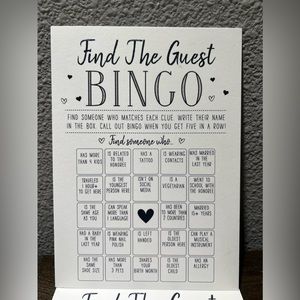 Bridal or baby shower bingo game